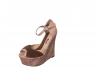 Brown Nude Peep Toe Wedge