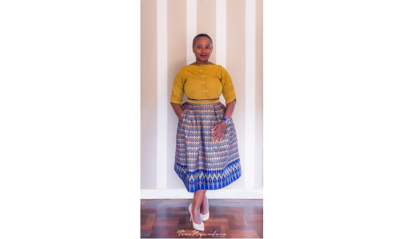 Ethnic Print Mid-Length Full Skirt with Pockets